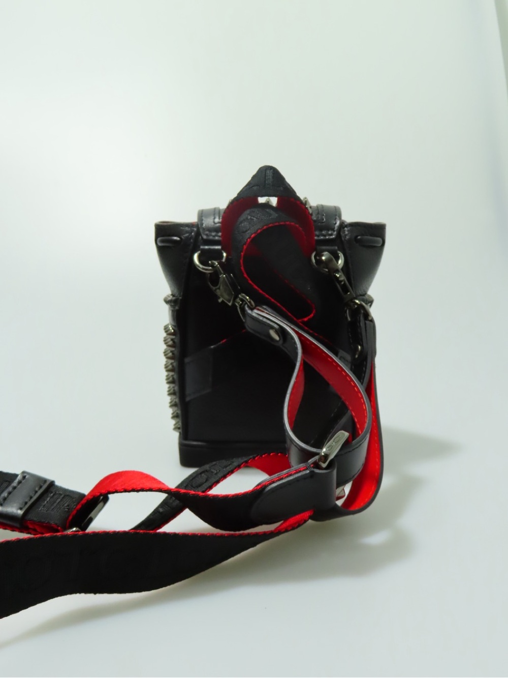 Christian Louboutin Explorafunk Backpack Mini Studded Black Red - Picture 2 of 8